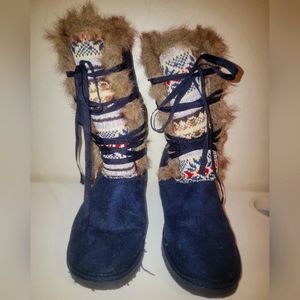 JustFab faux fur & suede boots